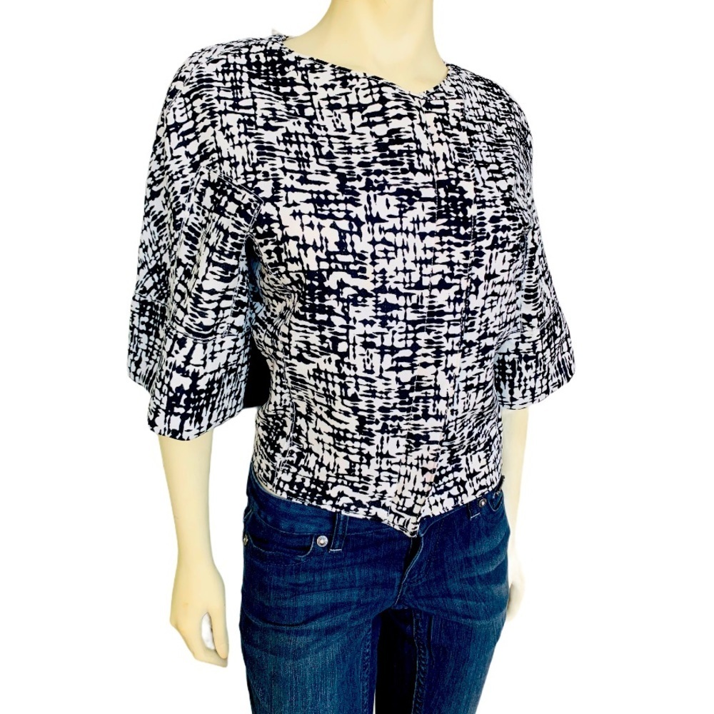 Kenneth Cole Reaction Bell Sleeve Zip Front Jacket